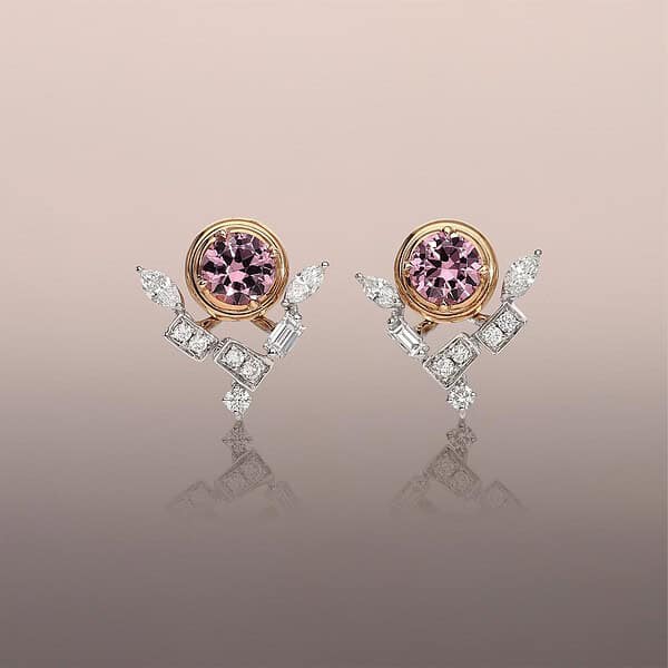 Malaia Garnet Earring Studs with detachable Diamond Jackets