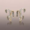 Green and Blue Sapphire Lily Earrings