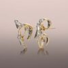Green and Blue Sapphire Lily Earrings