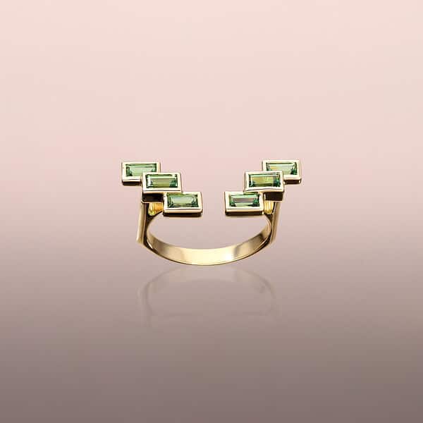 Tsavorite Stepped Jacket Ring