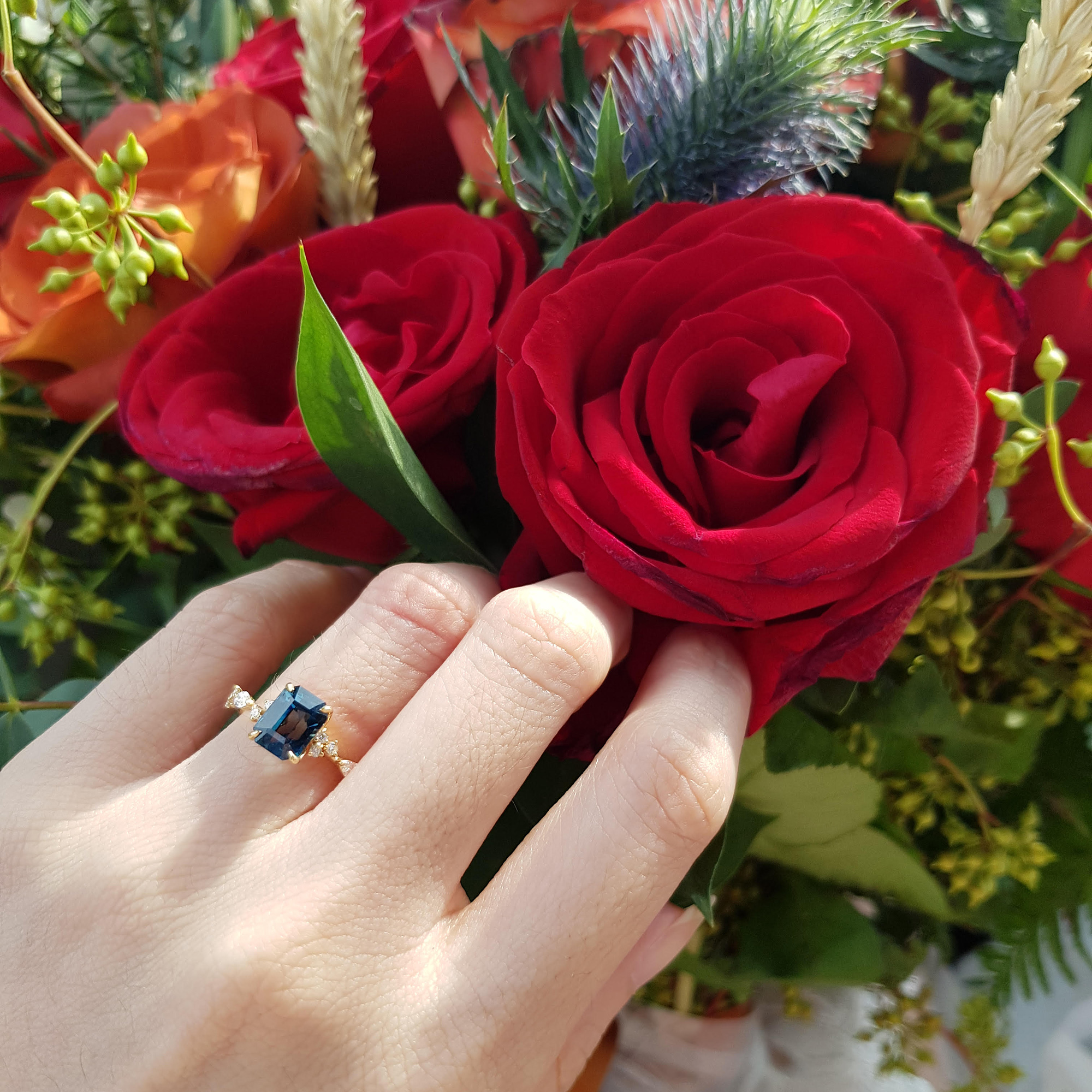 “When two become one” – Custom Made Engagement Rings with Calla Lily