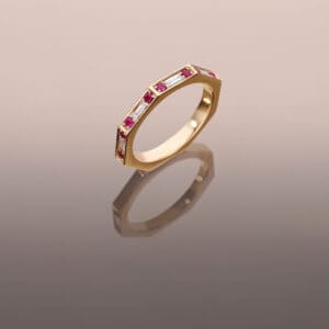 Ruby octagon ring