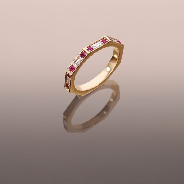 Ruby octagon ring