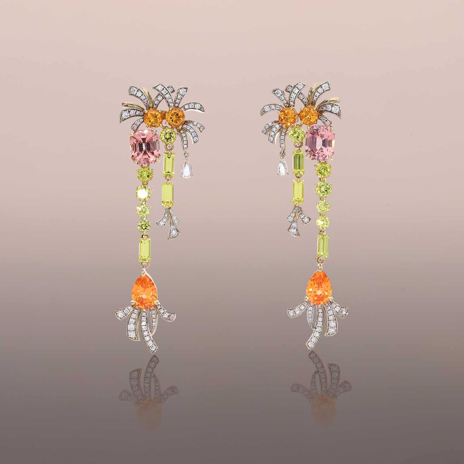 Copacabana Malaia and Mandarin Garnet Earrings