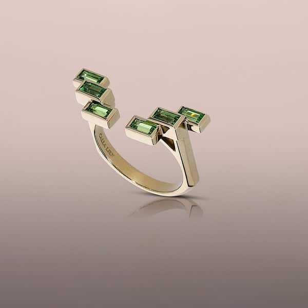 Tsavorite jacket ring