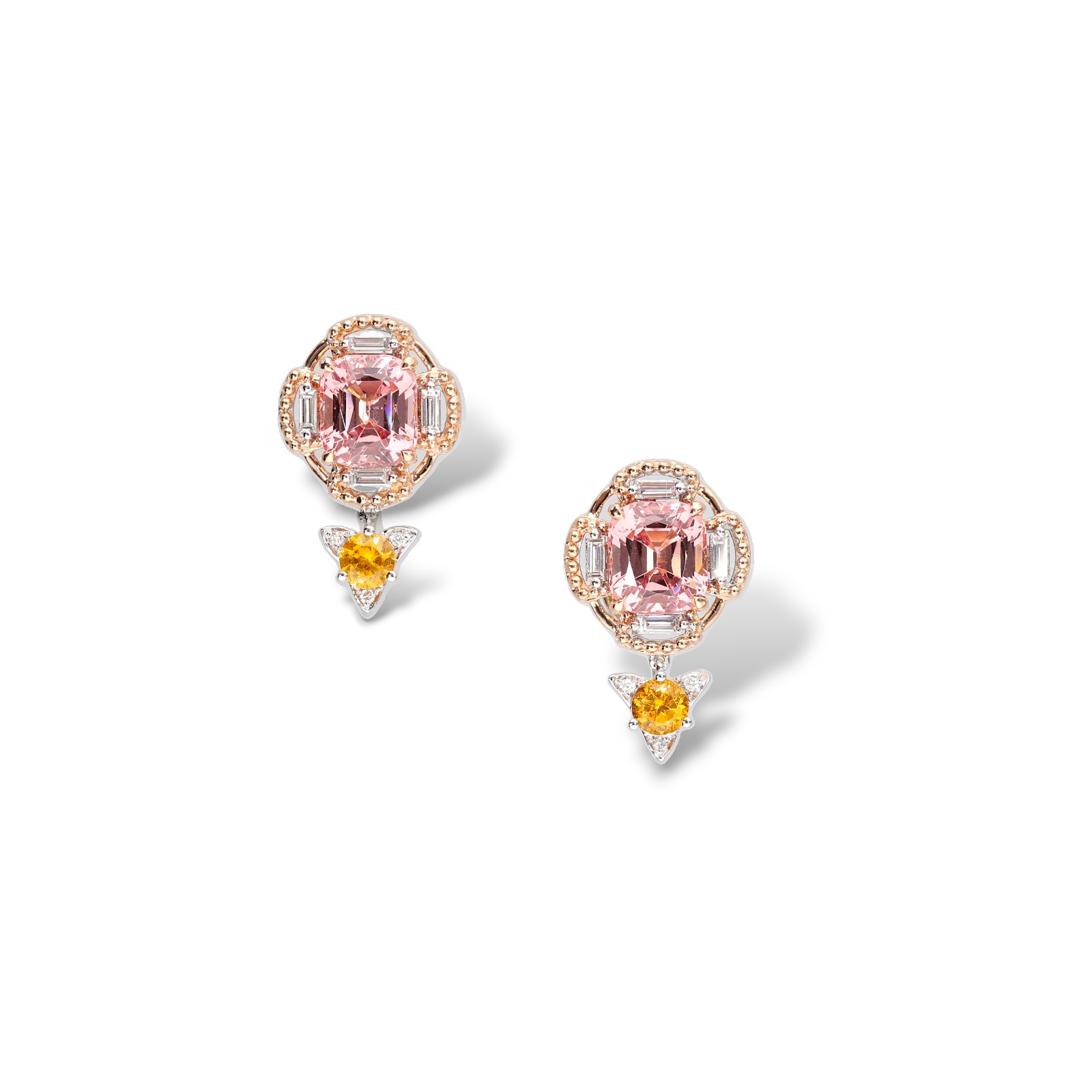 morganite wonder woman earrings