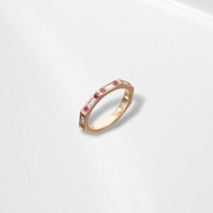 Diamond Ruby Octagonal Stack Ring