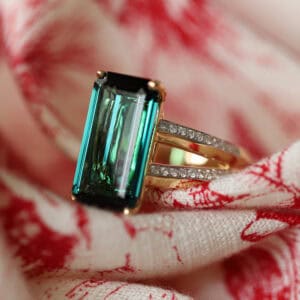 green tourmaline ring