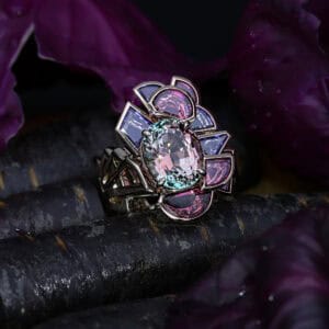 bespoke bi-colour tourmaline ring