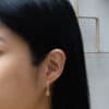 J-Hoop Studs with Mandarin Garnet Drops