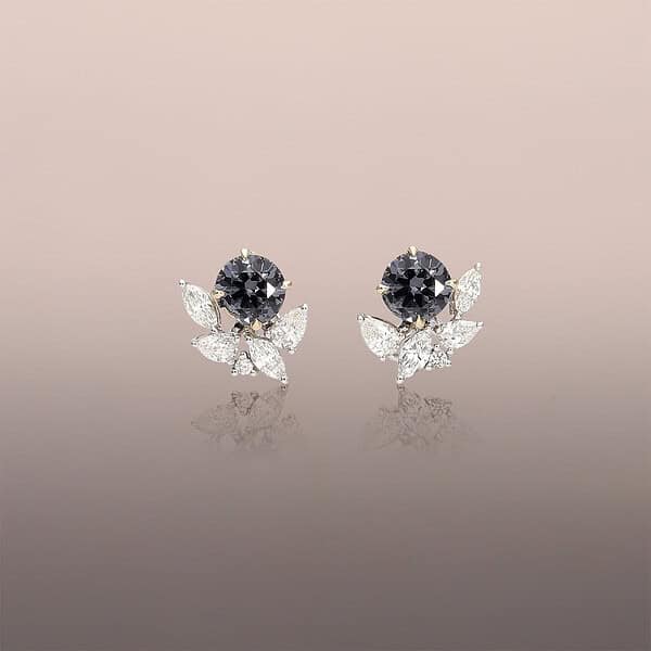 Grey Spinel Studs with Diamond jackets