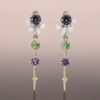 Grey Spinel Studs with Multi-Gem Wands