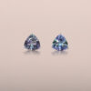 Tanzanite (unheated) Trillion Earring Studs in White Gold