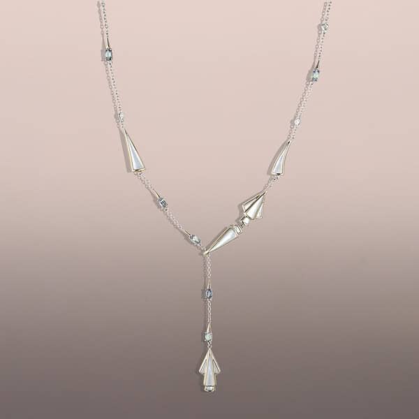 Angel Necklace with Mother-of-Pearl and Tanzanites