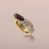 Ruby tiger Guilloché ring