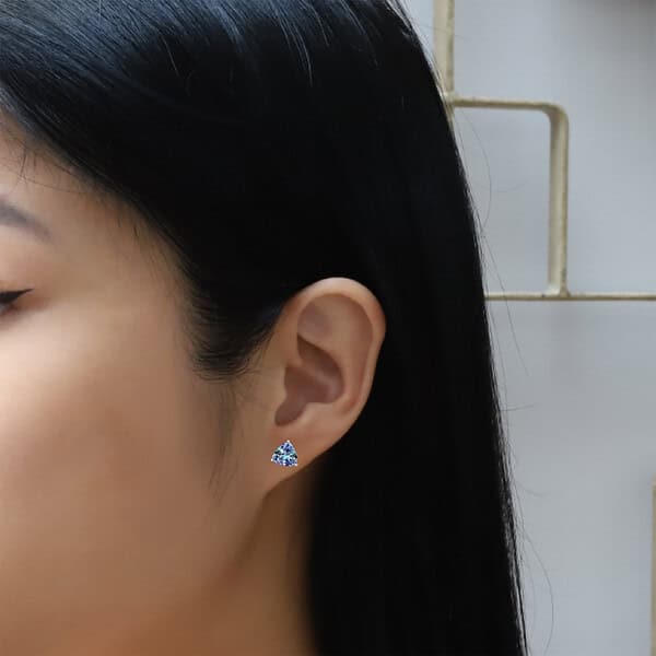 Tanzanite Trillion Earring Studs