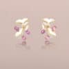 Seagull Earrings with Malaia Garnets and Mother-of-Pearl