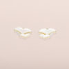 Seagull Earring Studs with Malaia Garnets and Mother-of-Pearl