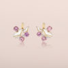 Seagull Earring Jackets with Malaia Garnets and Mother-of-Pearl