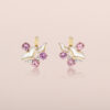 Seagull Earring Jackets with Malaia Garnets and Mother-of-Pearl