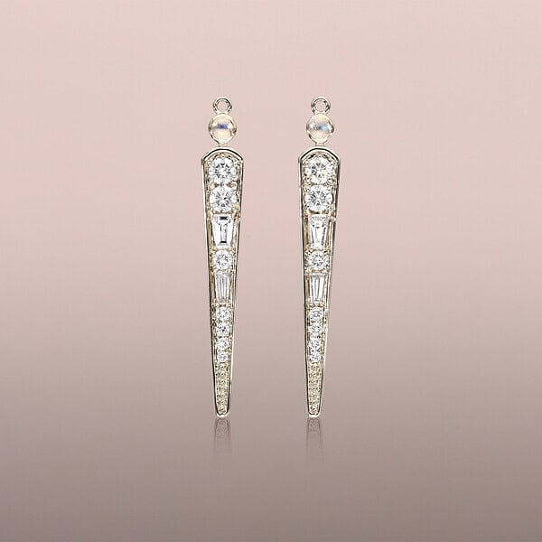 Moonstone and Diamond Earring Wands