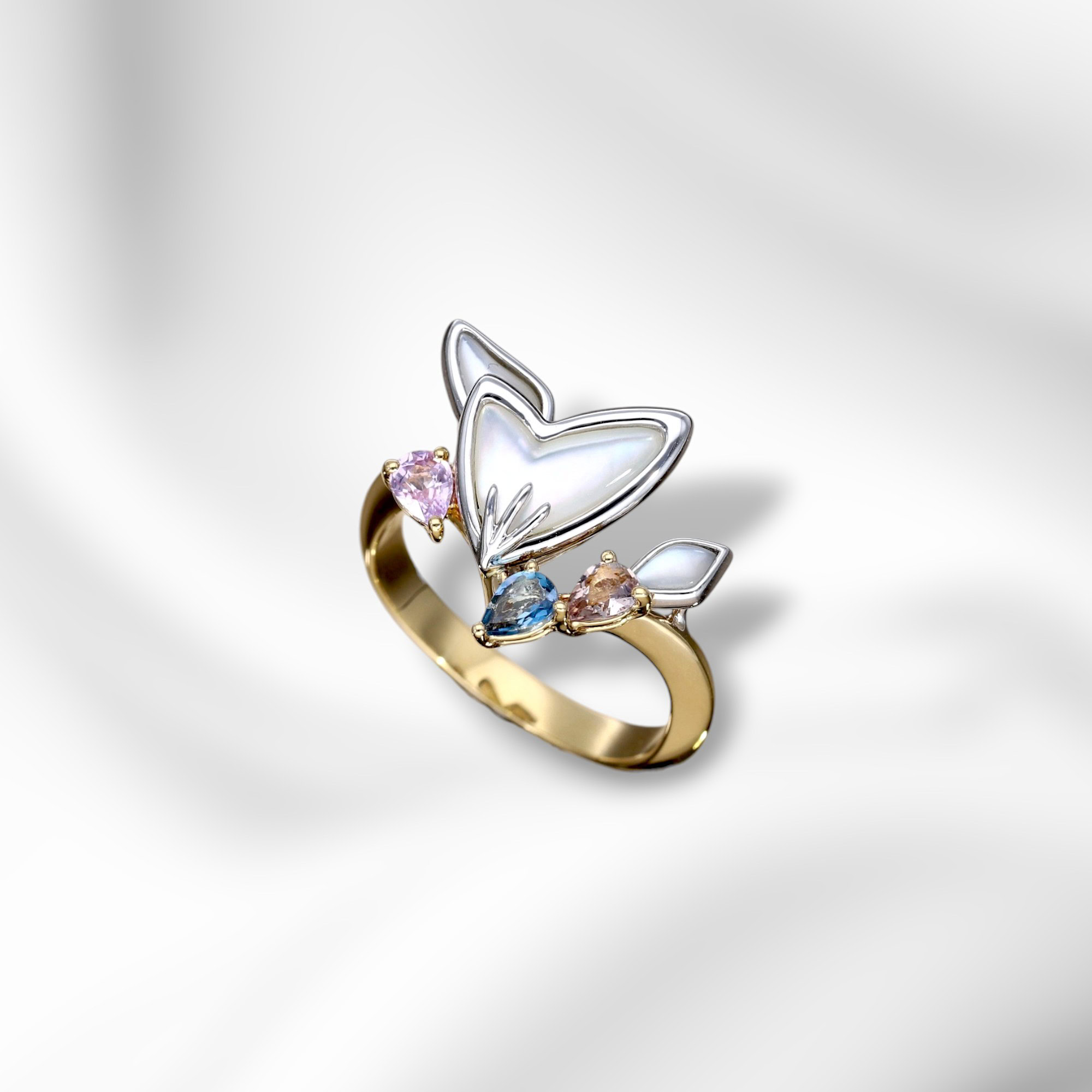 y mop ring nature bespoke engagement ring